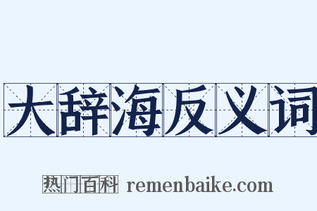 大辞海反义词是什么意思的图片